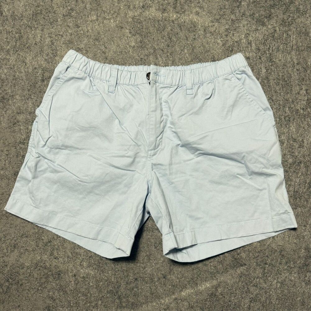 Chubbies Mens Chinos Shorts Size L Light Sky Blue Casual Elastic Waistband